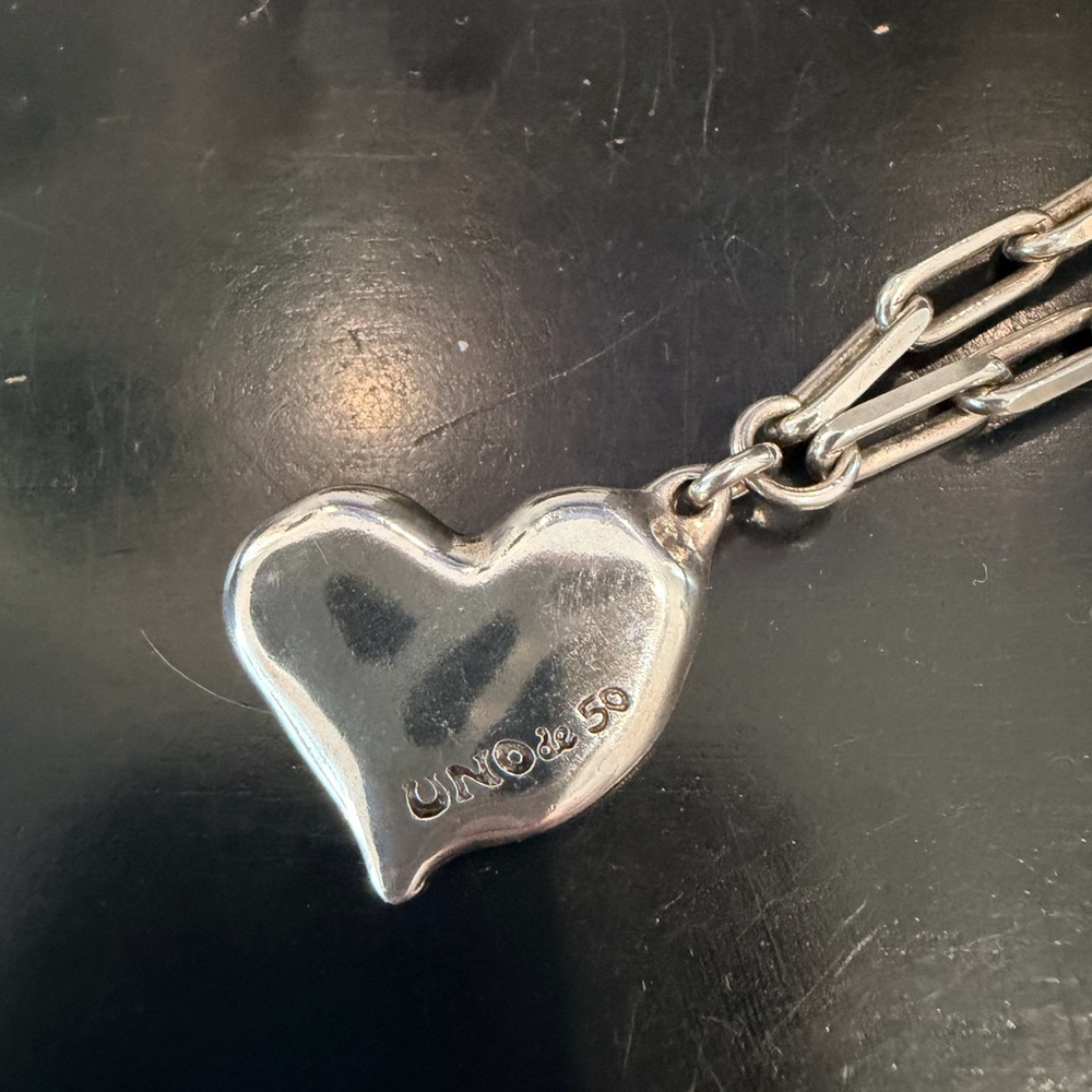UNOde50 Silver Medium Sized Heart Necklace
